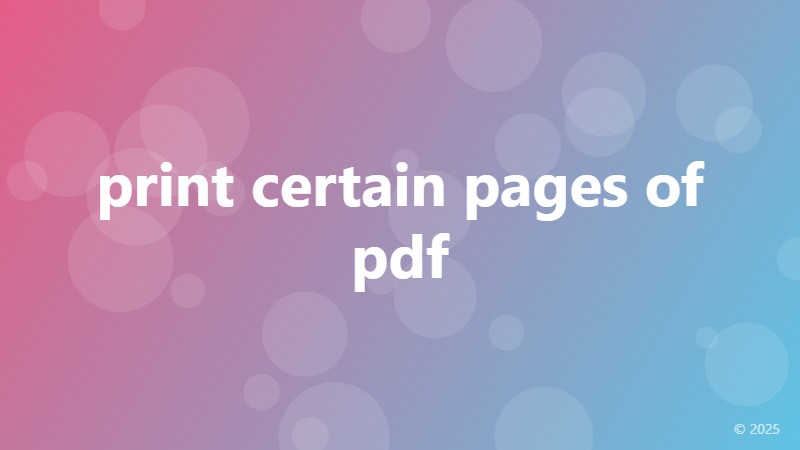 print certain pages of pdf
