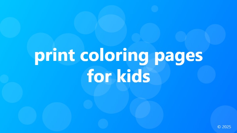 print coloring pages for kids