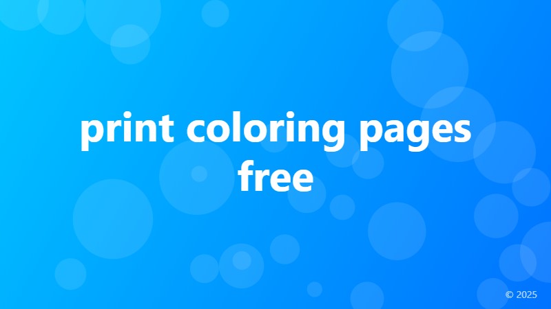 print coloring pages free