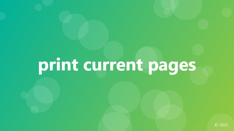 print current pages