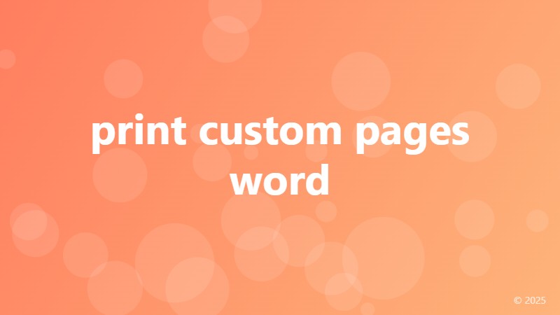 print custom pages word
