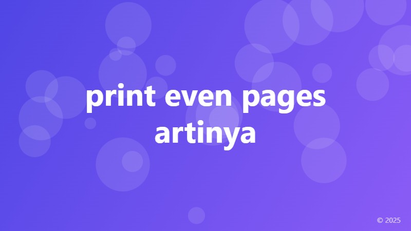 print even pages artinya