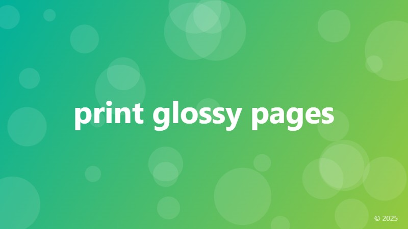 print glossy pages