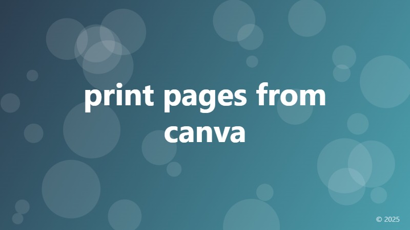print pages from canva