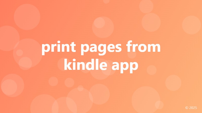 print pages from kindle app