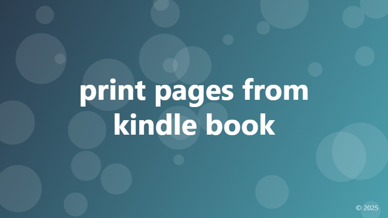print pages from kindle book