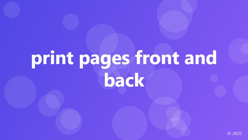 print pages front and back
