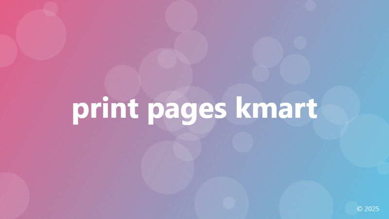 print pages kmart