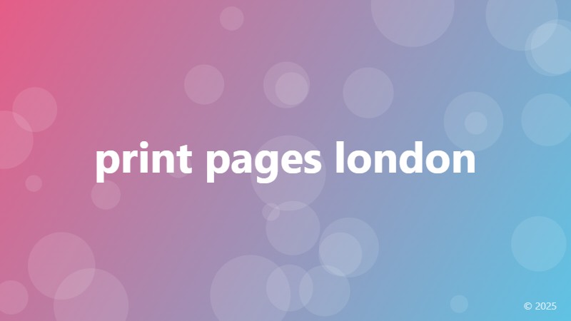 print pages london