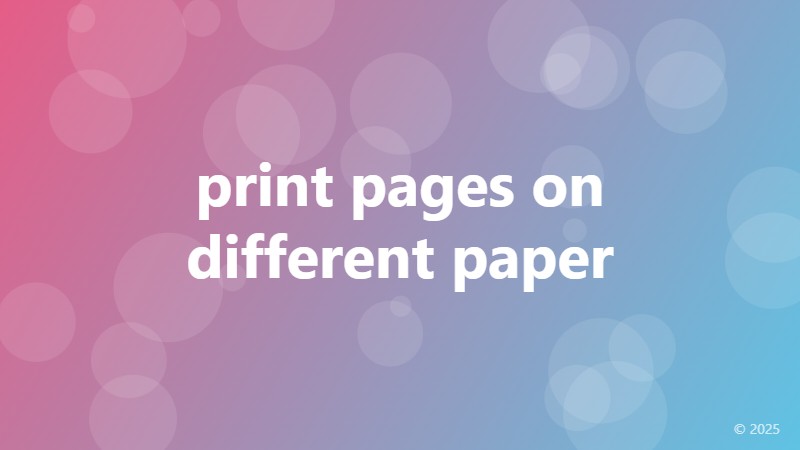 print pages on different paper