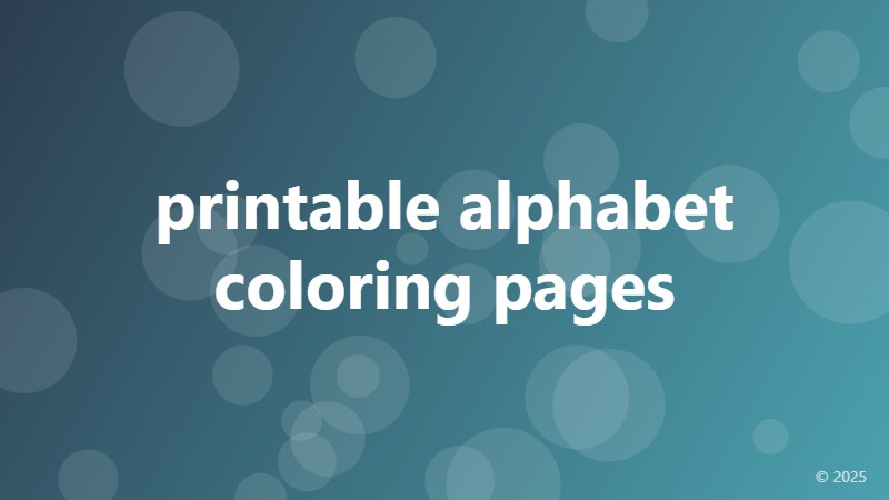 printable alphabet coloring pages