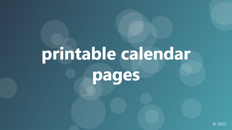 printable calendar pages