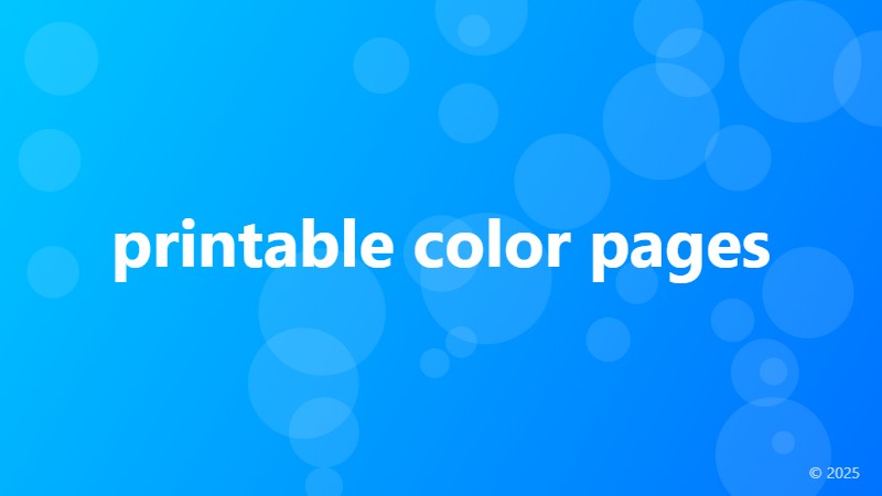 printable color pages