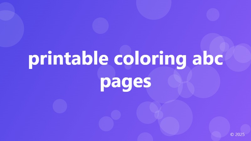 printable coloring abc pages