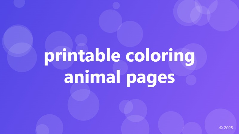 printable coloring animal pages