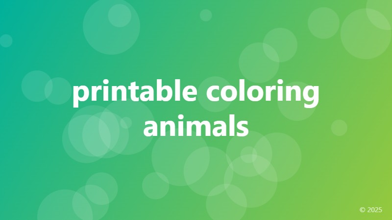 printable coloring animals
