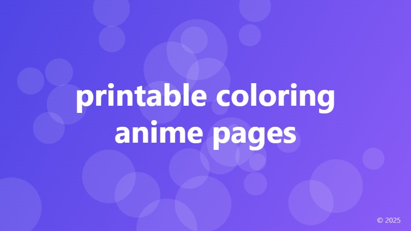 printable coloring anime pages