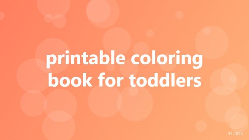 printable coloring book for toddlers