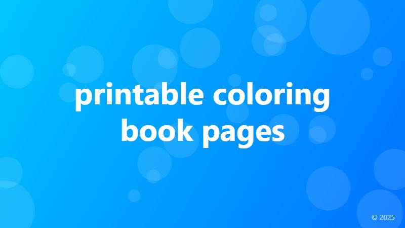 printable coloring book pages