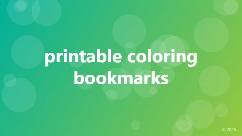 printable coloring bookmarks