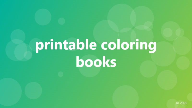 printable coloring books