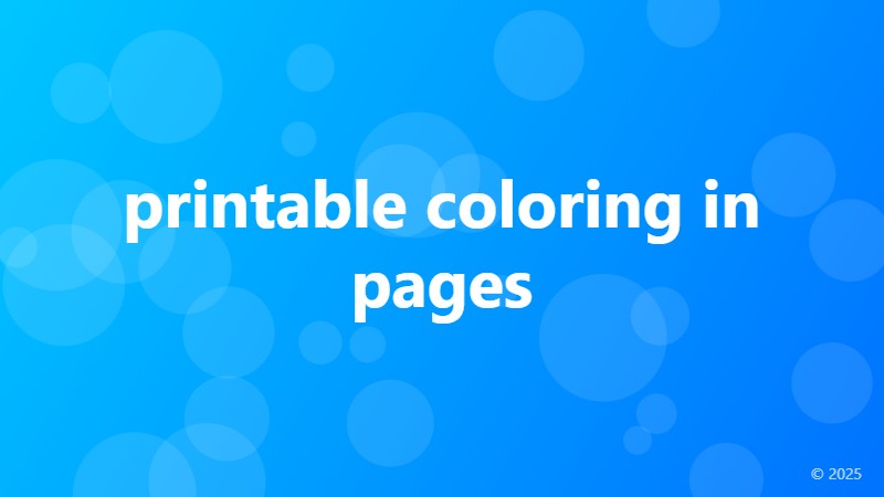 printable coloring in pages