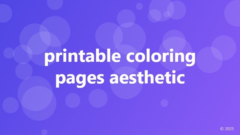 printable coloring pages aesthetic