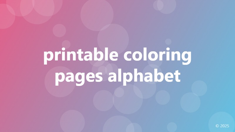 printable coloring pages alphabet