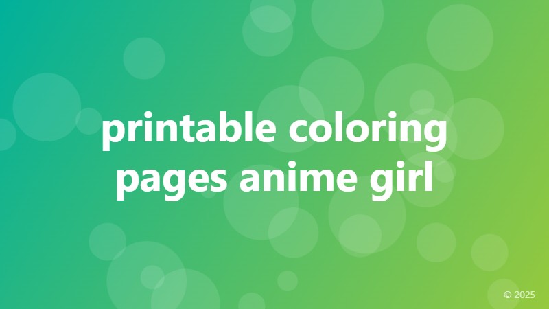 printable coloring pages anime girl