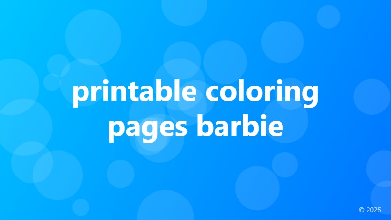 printable coloring pages barbie
