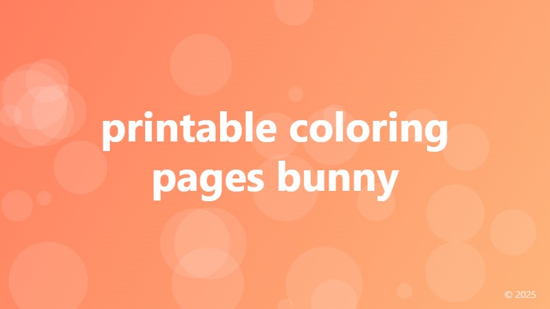 printable coloring pages bunny
