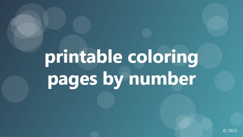 printable coloring pages by number