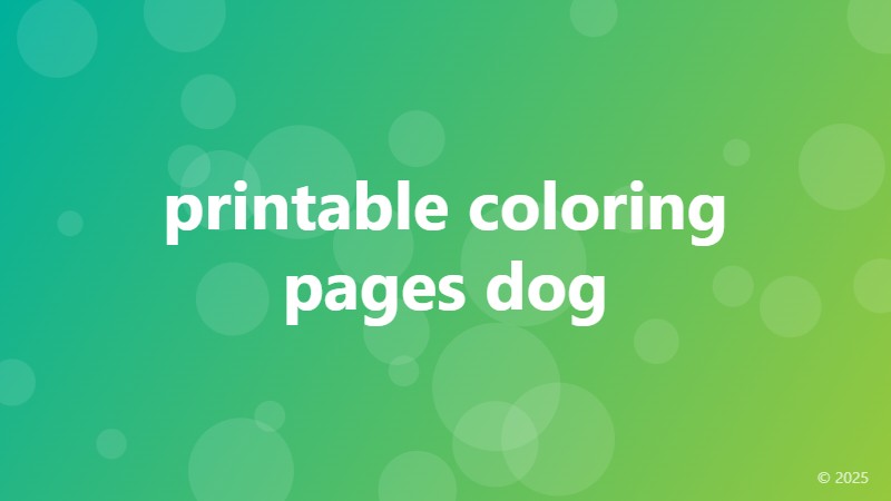 printable coloring pages dog