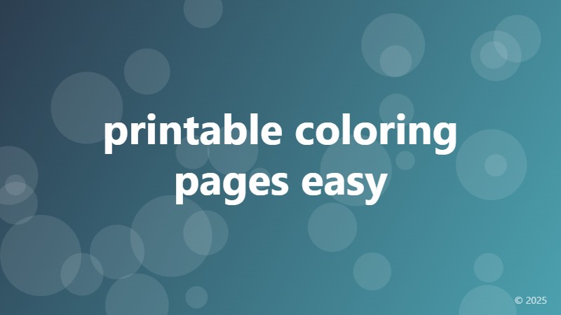 printable coloring pages easy