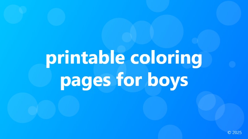 printable coloring pages for boys