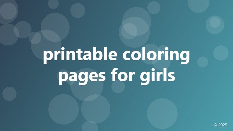printable coloring pages for girls