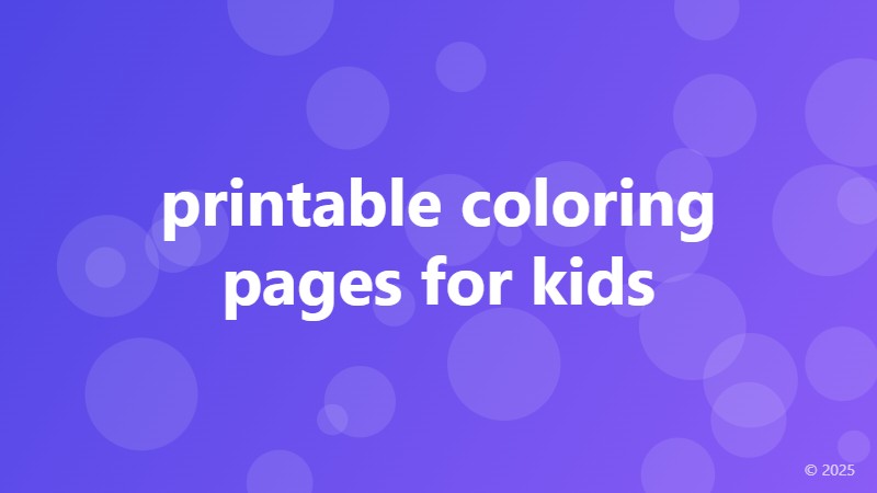 printable coloring pages for kids