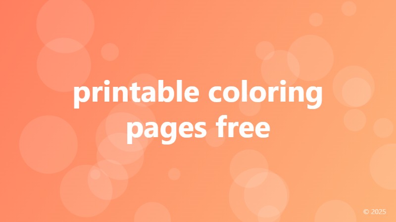 printable coloring pages free