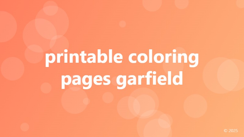 printable coloring pages garfield