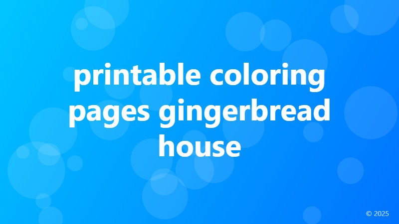 printable coloring pages gingerbread house