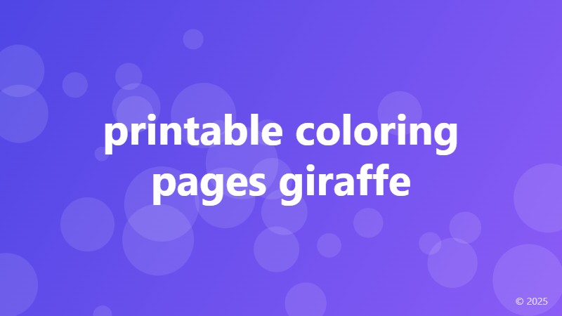 printable coloring pages giraffe