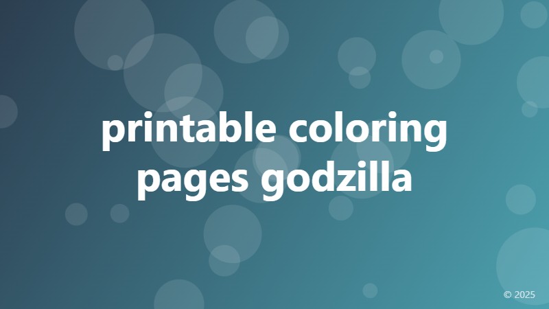 printable coloring pages godzilla