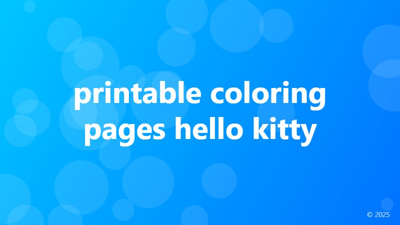 printable coloring pages hello kitty