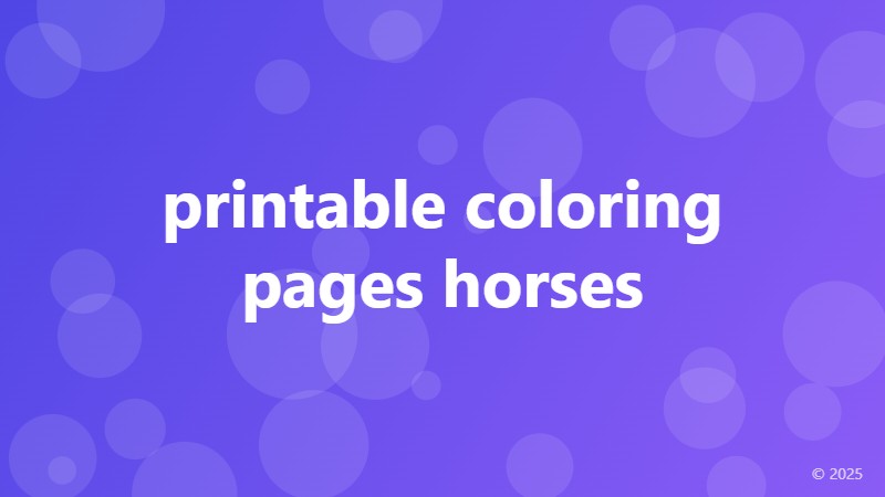 printable coloring pages horses