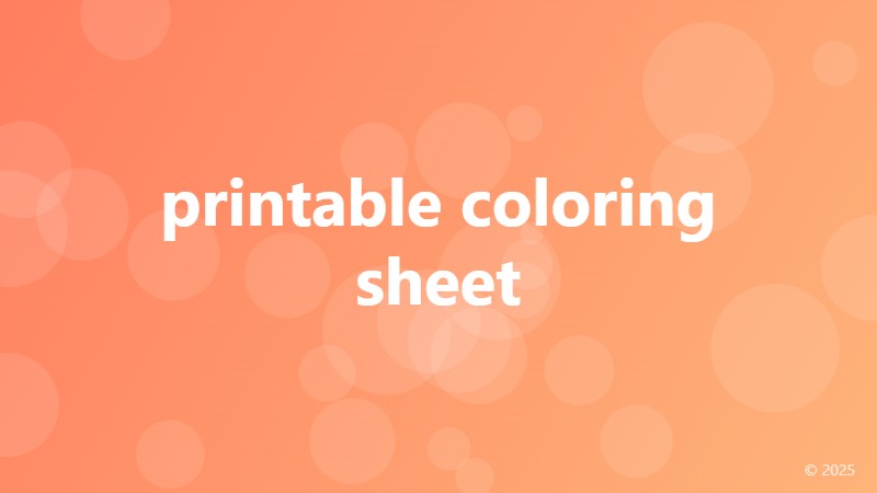 printable coloring sheet