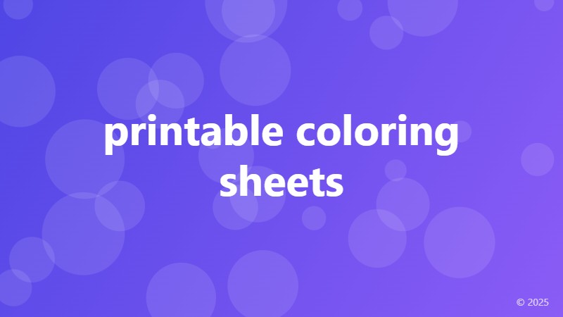 printable coloring sheets