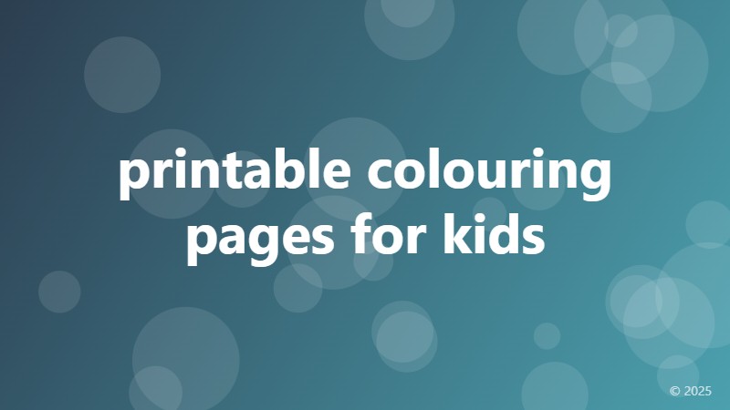printable colouring pages for kids