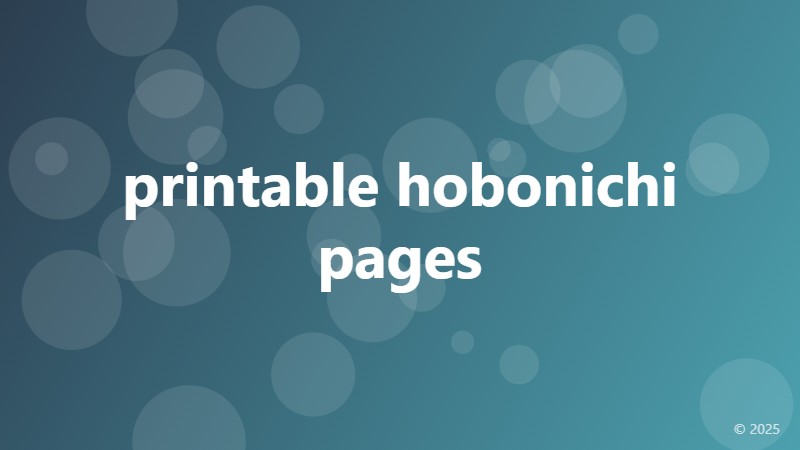 printable hobonichi pages