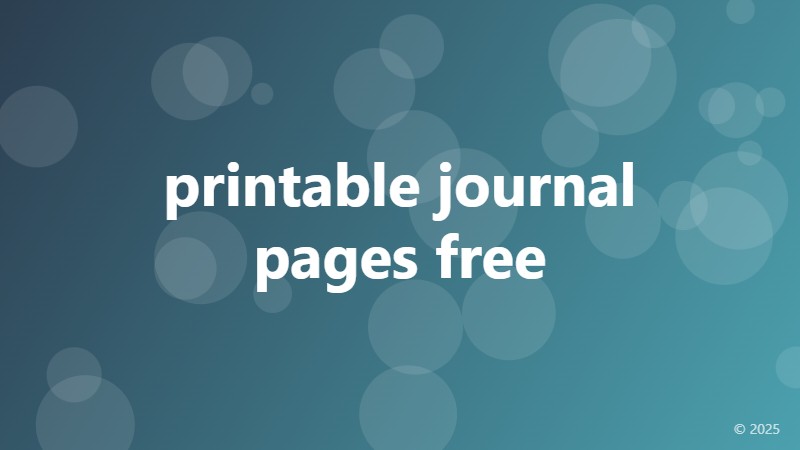 printable journal pages free