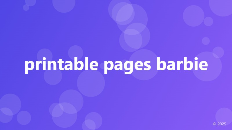 printable pages barbie